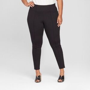 Ava & Viv NWT Midnight Black Plus Size Comfort Zip/ Button Ponte Pants 1…